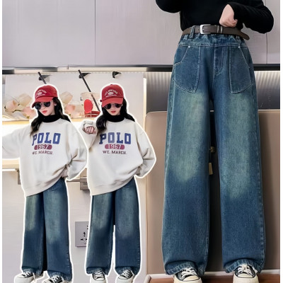 pants girls flowy shape with pocket CHN 38 (200801 D) - celana anak perempuan (ONLY 3PCS)